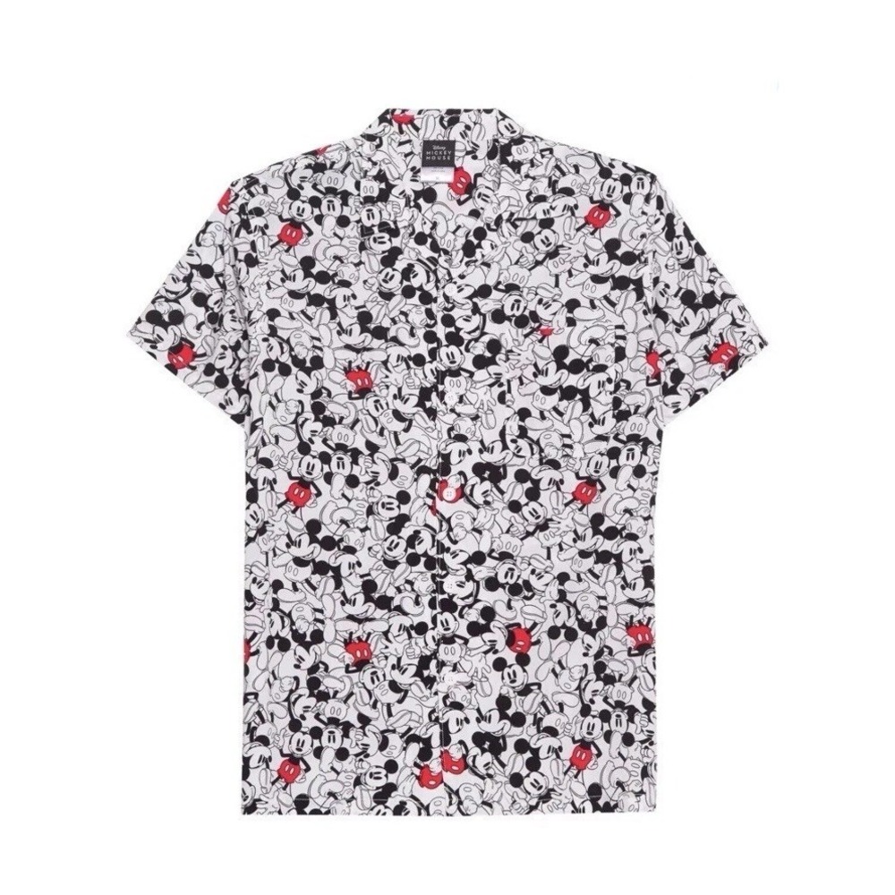 Disney Men's Mickey Mouse 100% Rayon Short-Sleeve Shirt Size S Brand New NWT - Picture 3 of 10